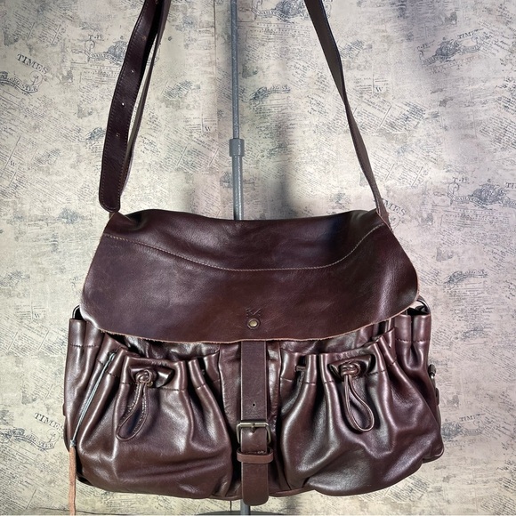 Marc O"Polo Messenger brown leather bag - large Crossbody - Picture 1 of 15